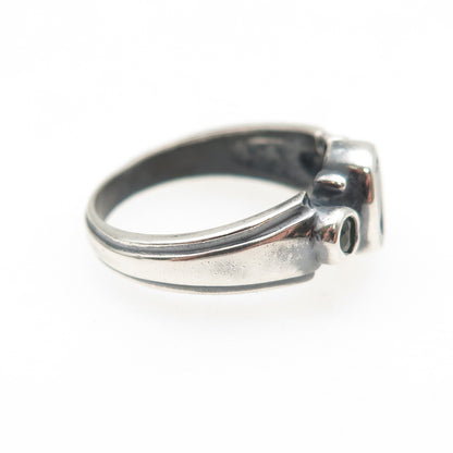 SAJEN 925 Sterling Silver Vintage Real Amethyst & Peridot Oxidized Ring Size 6