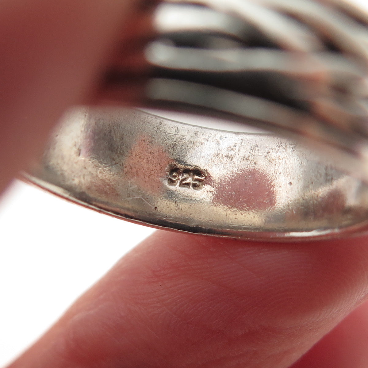 925 Sterling Silver Vintage Celtic Braided Rotating Band Ring Size 10.75