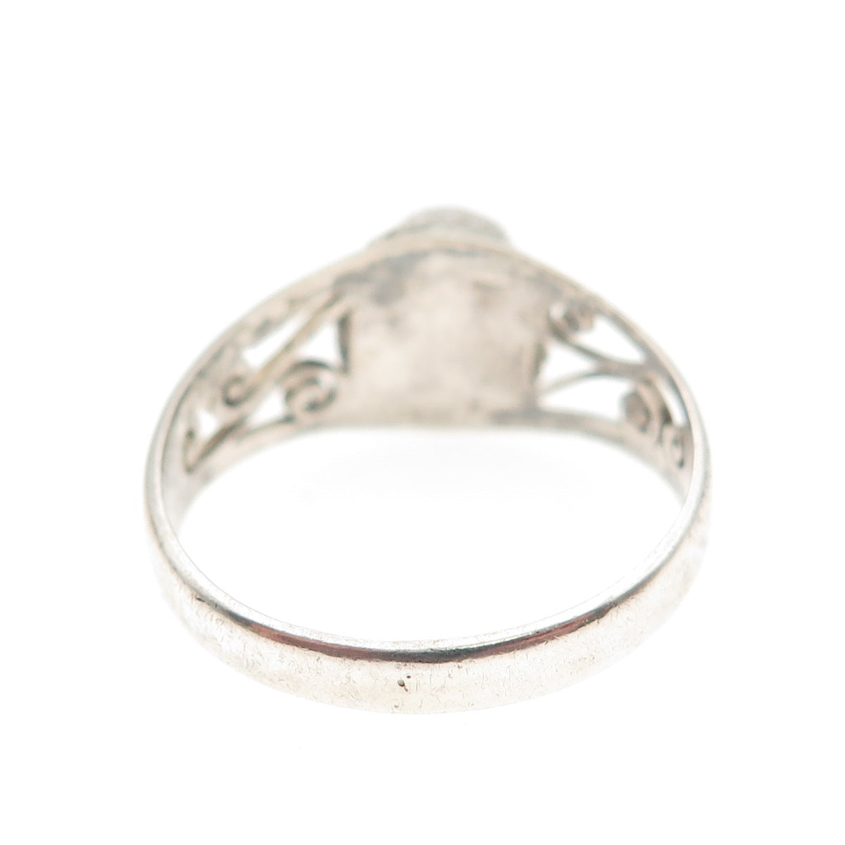 925 Sterling Silver Vintage Real Lapis Lazuli Swirl Ring Size 9