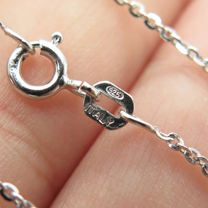 925 Sterling Silver Italy Round-Cut C Z Cross Cable Chain Necklace 16"