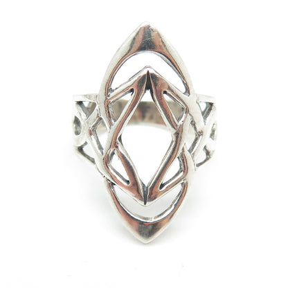 925 Sterling Silver Vintage Viking / Celtic Knot Statement Ring Size 8