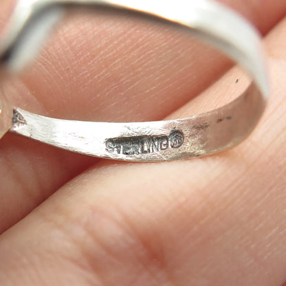 925 Sterling Silver Vintage Double Heart Oxidized Ring Size 7