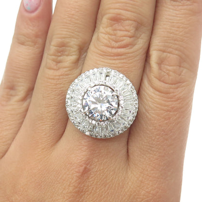 925 Sterling Silver Multi-C Z Ring Size 7.5