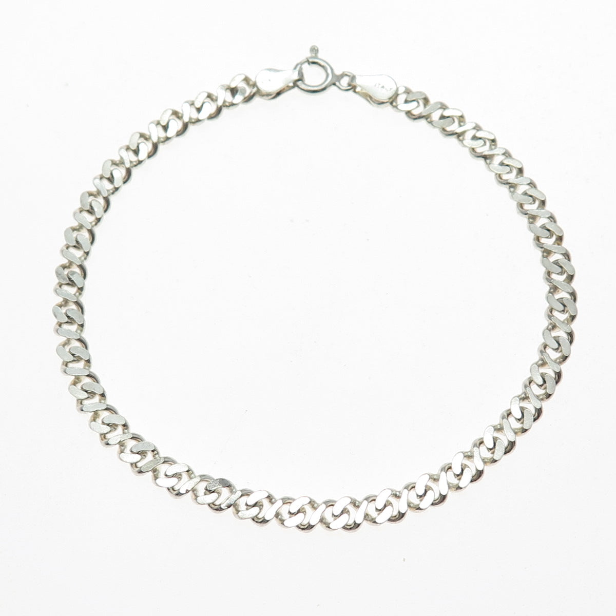 925 Sterling Silver Vintage Italy Infinity Link Bracelet 7.75"