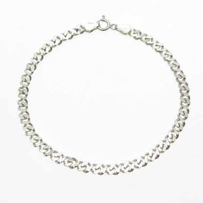 925 Sterling Silver Vintage Italy Infinity Link Bracelet 7.75"