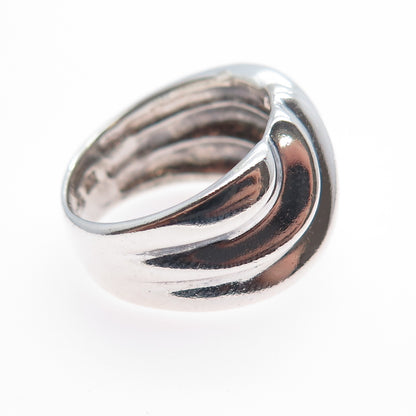 CHAPAL ZENRAY 925 Sterling Silver Vintage Modernist Oxidized Ring Size 6