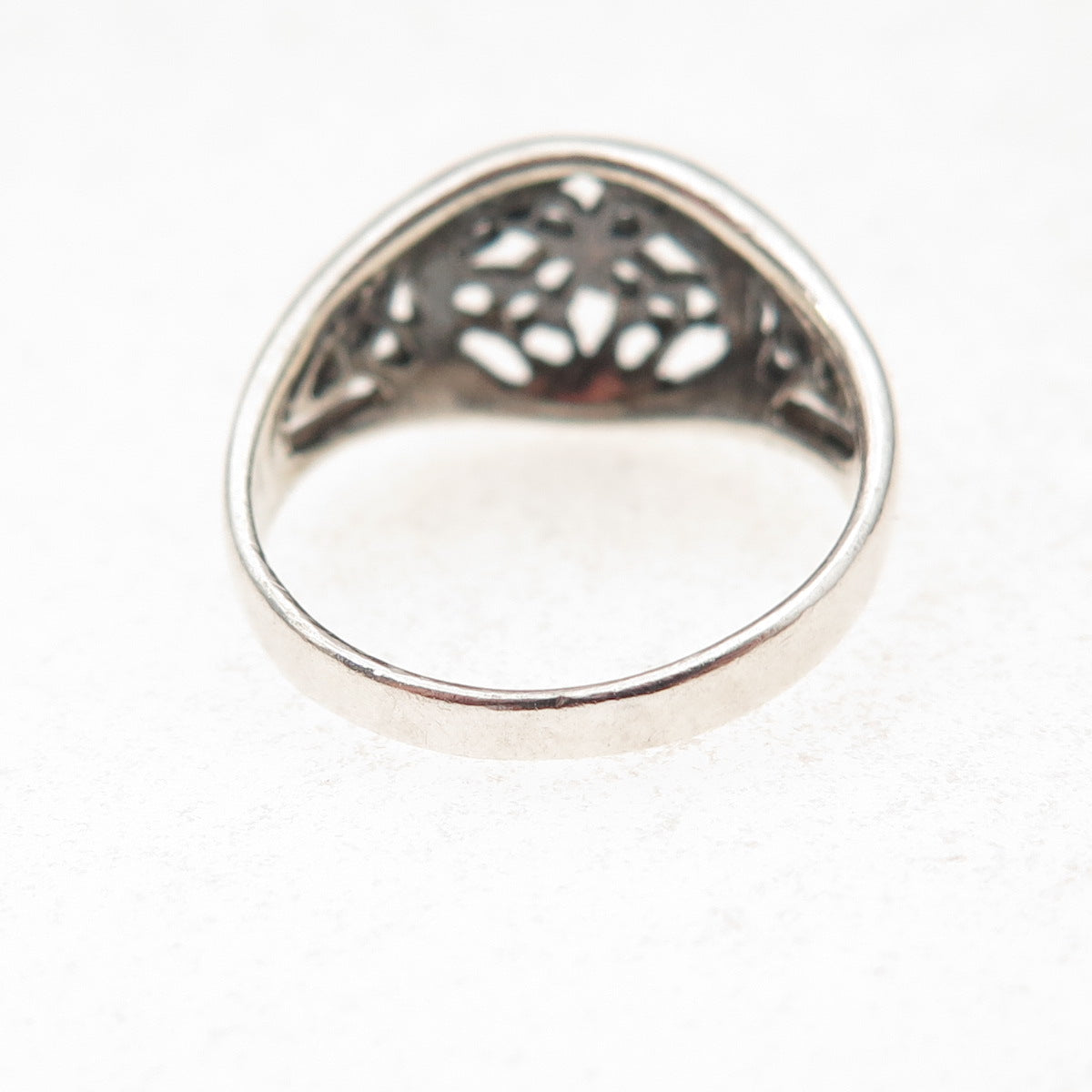 925 Sterling Silver Vintage Celtic Trinity Knot Oxidized Ring Size 4.75