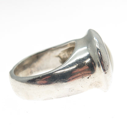 ESPO JOSEPH ESPOSITO 925 Sterling Silver Vintage Mother-of-Pearl Ring Size 5.5