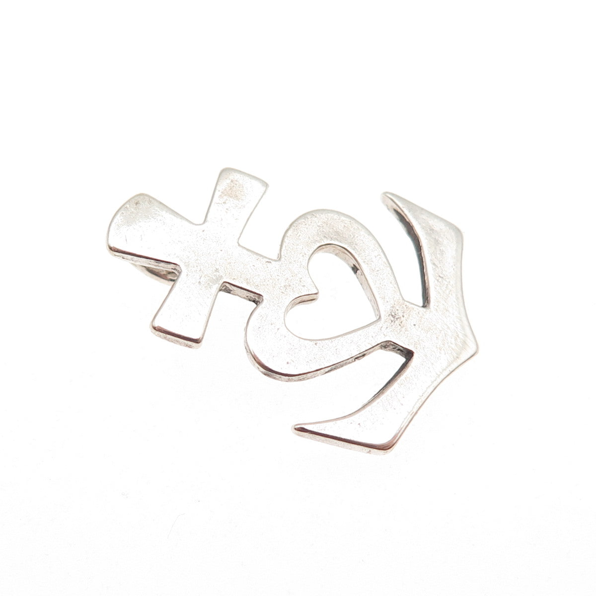 John W Kessler 925 Sterling Silver Vintage Faith Hope & Love Slide Charm Pendant