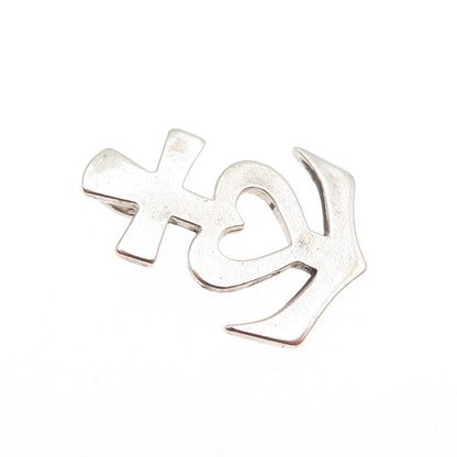 John W Kessler 925 Sterling Silver Vintage Faith Hope & Love Slide Charm Pendant