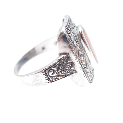 JACKSON HOLE 925 Sterling Silver Vintage Real MOP Oxidized Ring Size 7.25