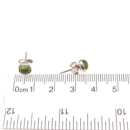 Pandora 925 Sterling Silver Real Peridot August Birthday Blooms Stud Earrings