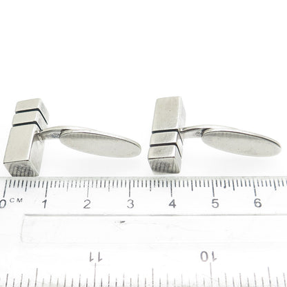 RANDERS SOLVVAREFABRIK Sterling Silver Vintage Denmark Modernist Bar Cufflinks