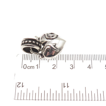 Chrome Hearts 925 Sterling Silver Vintage Heart Oxidized Pendant