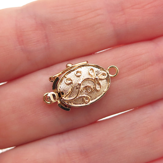 925 Sterling Silver Gold Plated Vintage Bracelet Necklace Floral Box Lock Clasp