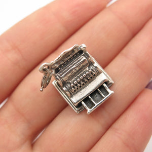 925 Sterling Silver Vintage Cashbox Charm Pendant