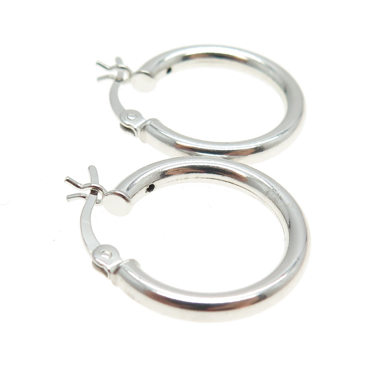 925 Sterling Silver Classic Hinged Hoop Earrings