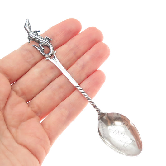 LOUIS DAVID ANDERSON Sterling Silver Antique Art Deco Dania Lizard Coffee Spoon