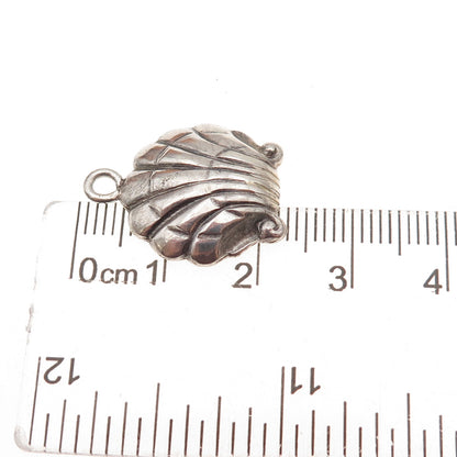 Carl Poul Petersen 925 Sterling Silver Antique Art Deco Seashell Charm Pendant