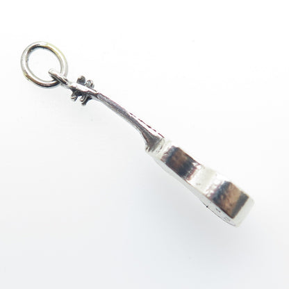 925 Sterling Silver Vintage Guitar Minimalist Charm Pendant