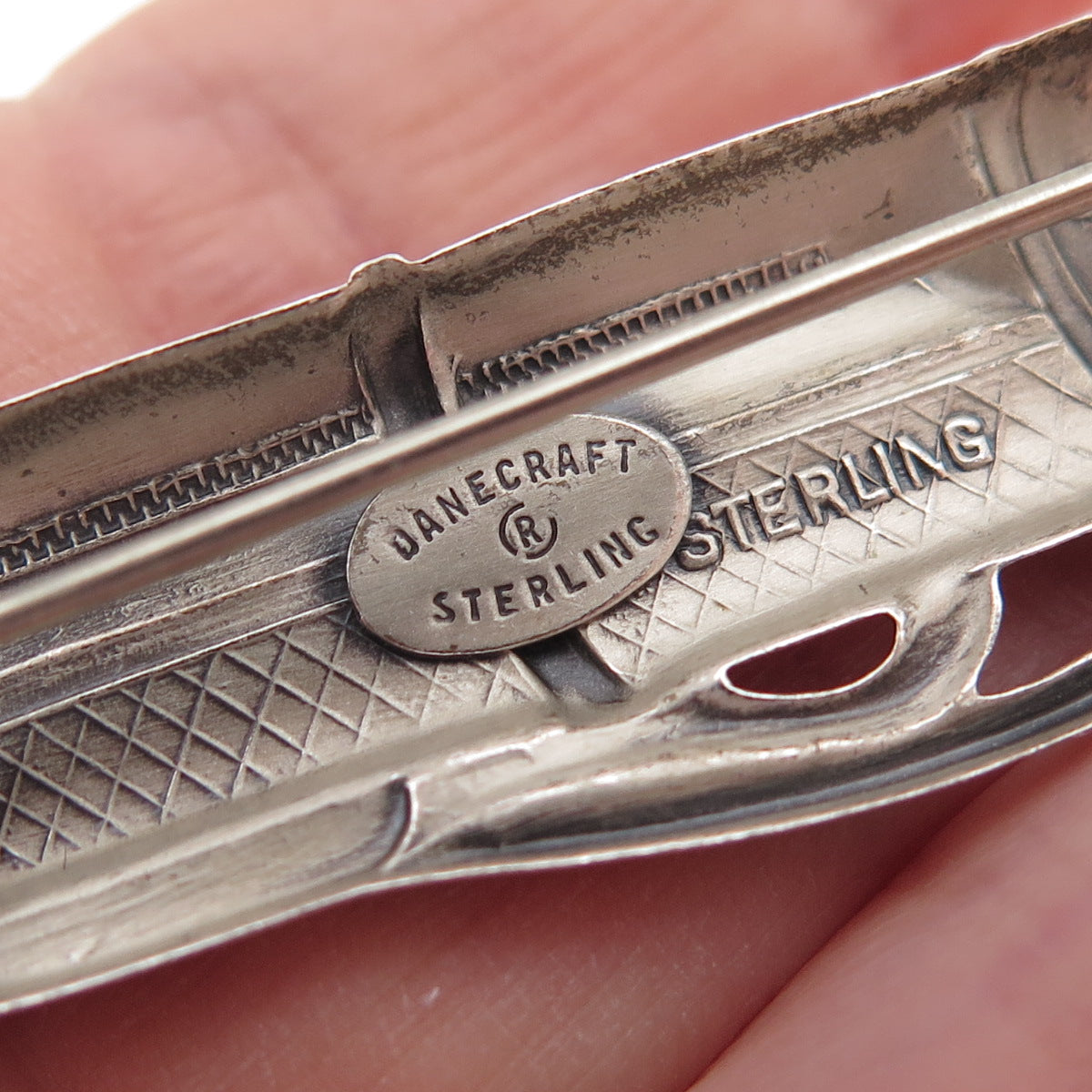 DANECRAFT 925 Sterling Silver Vintage Golf Club Oxidized Pin Brooch