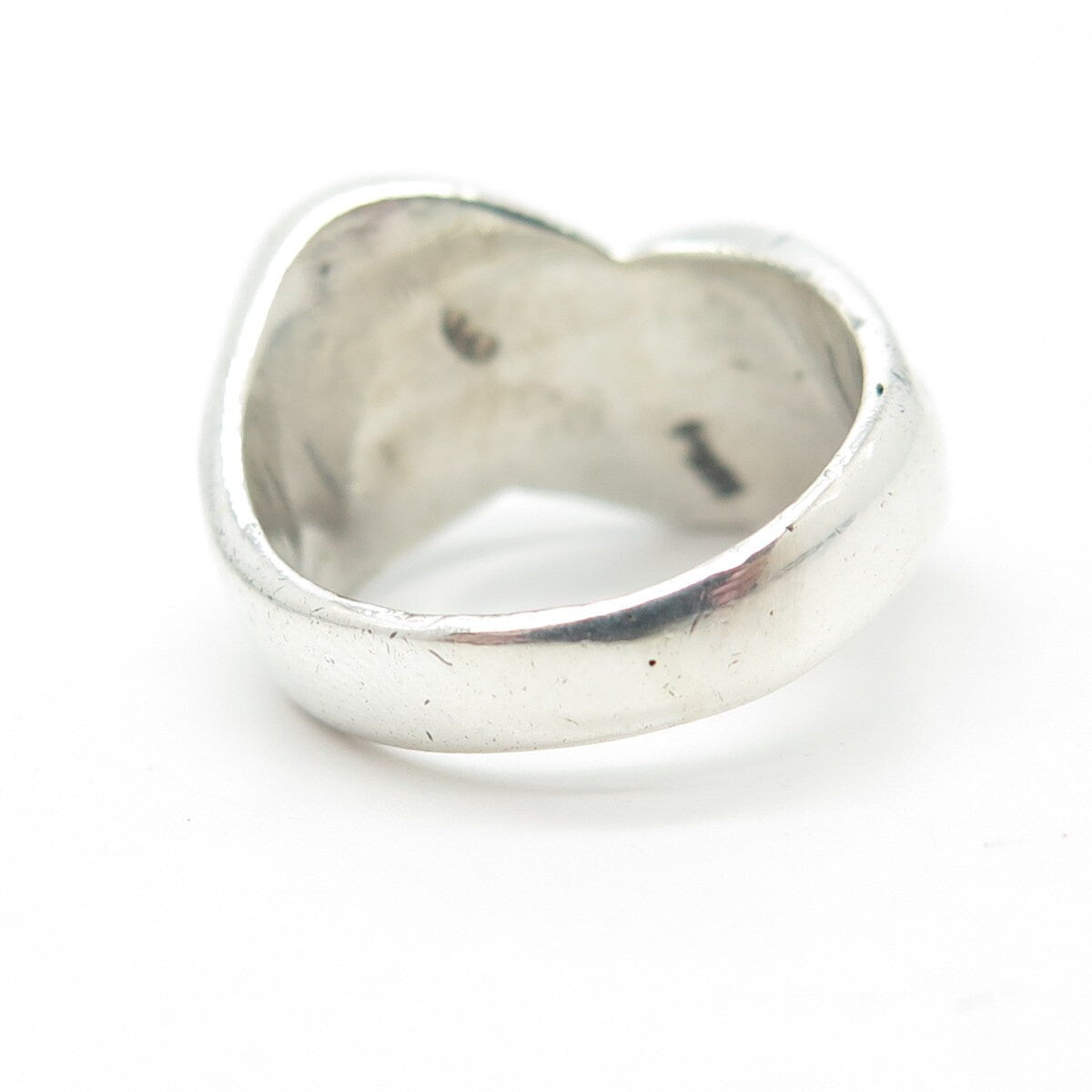 925 Sterling Silver Vintage Textured Modernist Ring Size 6