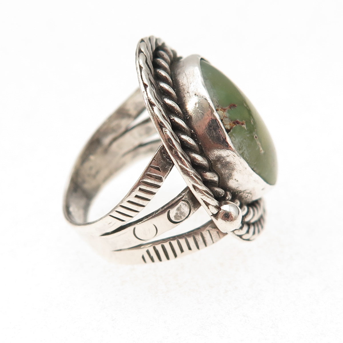 Old Pawn Sterling Silver Vintage Southwestern Royston Turquoise Ring Size 6.75