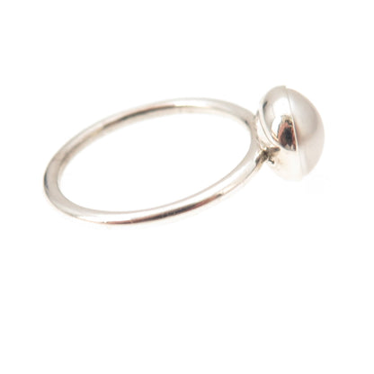 Pandora 925 Sterling Silver Faux Pearl Poetic Droplet Ring Size 7