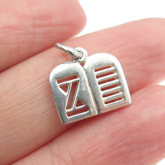 925 Sterling Silver Vintage "X" Window Shades Religious Charm Pendant