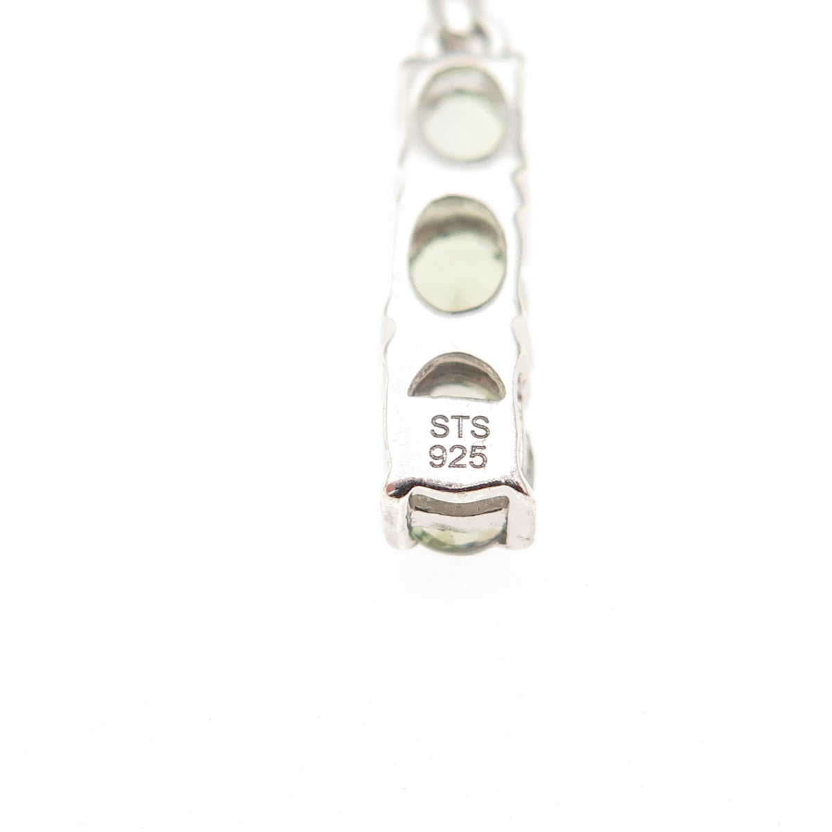 Chuck Clemency 925 Sterling Silver Real Green Amethyst Cable Chain Necklace 20"