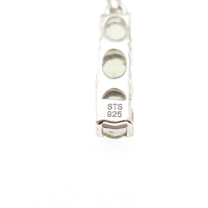 Chuck Clemency 925 Sterling Silver Real Green Amethyst Cable Chain Necklace 20"