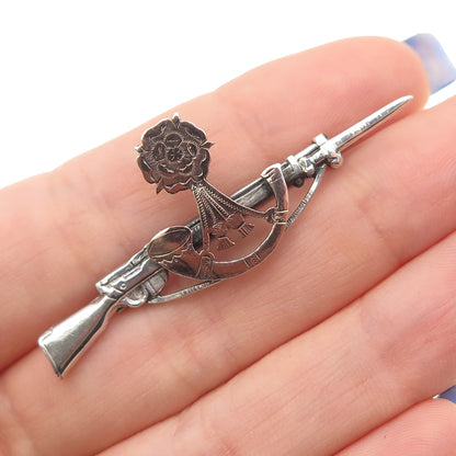 Ahronsberg Bros Sterling & Gold Antique 1939 Birmingham Royal Artillery Brooch