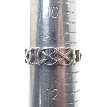 CHARLES WINSTON 925 Sterling Silver Vintage Celtic Knot Band Ring Size 11.25