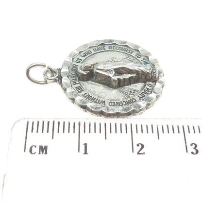 HAYWARD 925 Sterling Silver Antique 1830 St. Mary Miraculous Religious Pendant