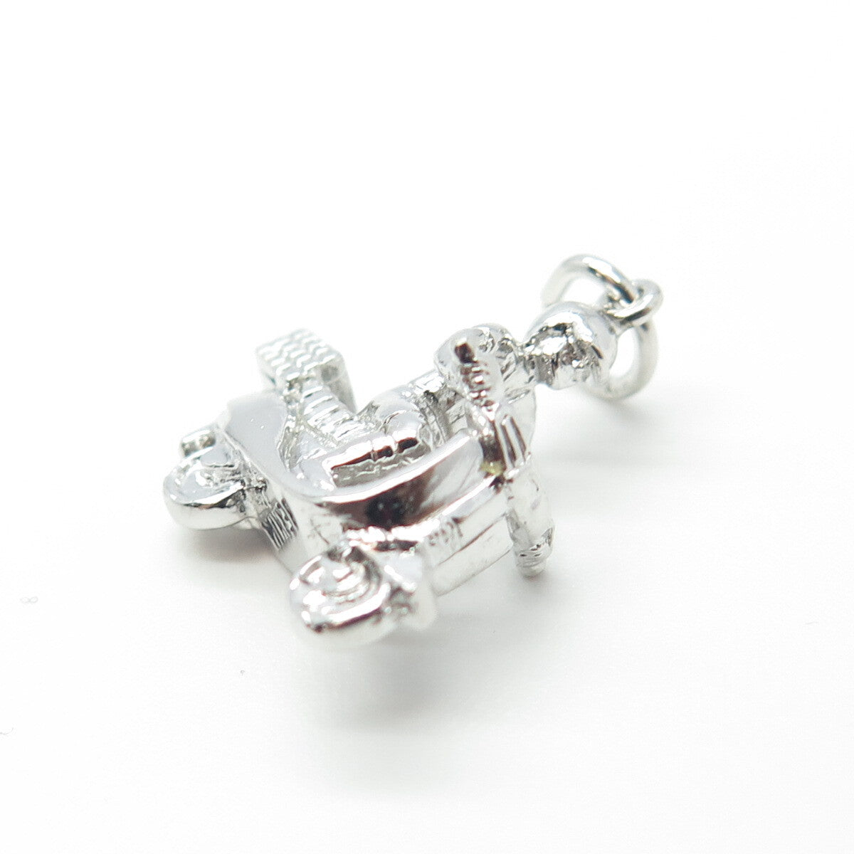 925 Sterling Silver Vintage Bermuda Man On A Motor Scooter Charm Pendant