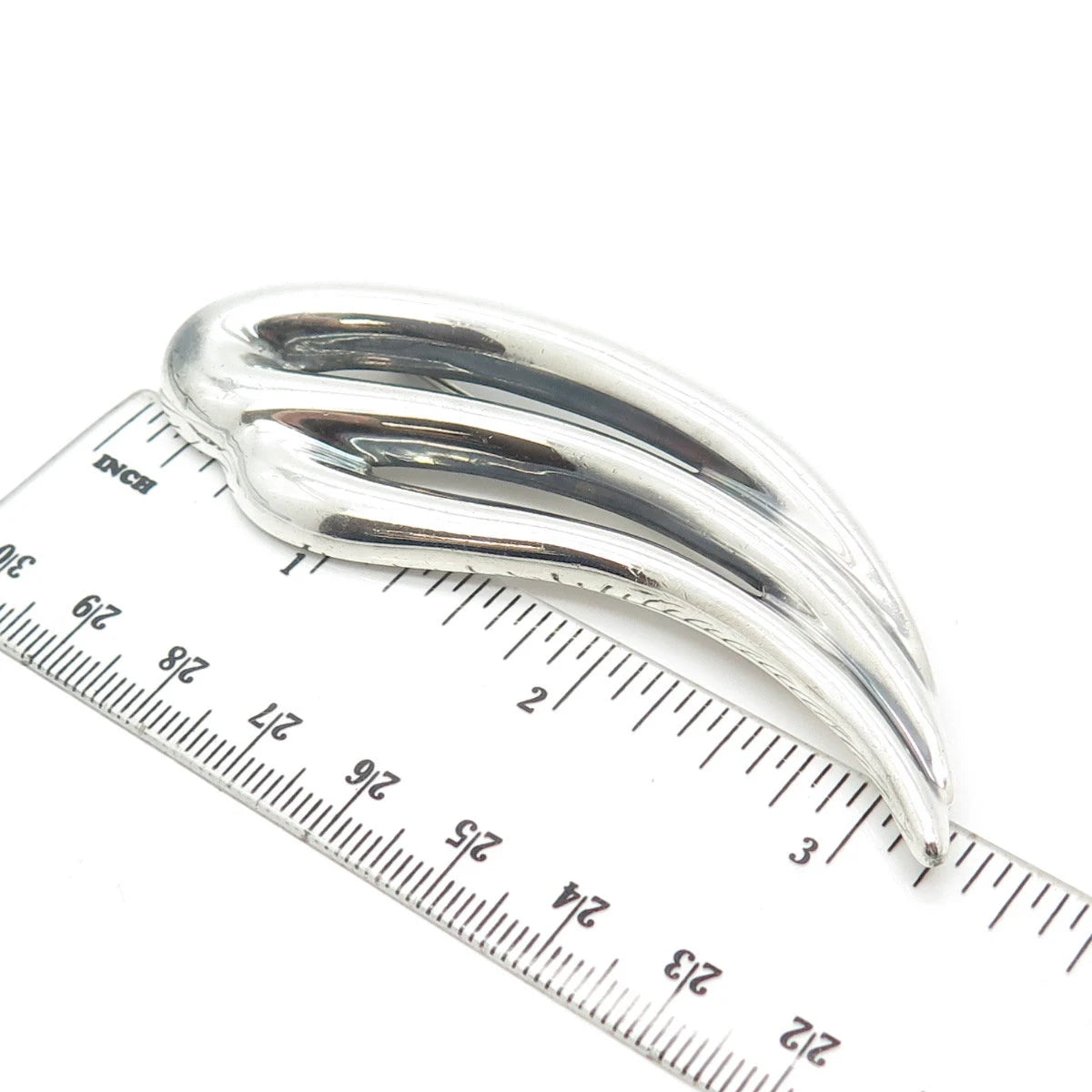 925 Sterling Silver Vintage Zina Ribbed Pin Brooch