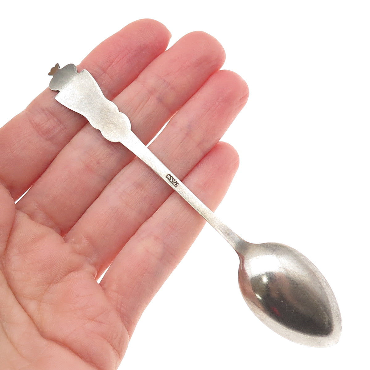Th Marthinse Sterling Silver Antique Norway Enamel Kristiania Oslo Coffee Spoon