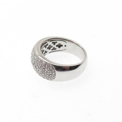 925 Sterling Silver Round-Cut C Z Sparkle Ring Size 6.75