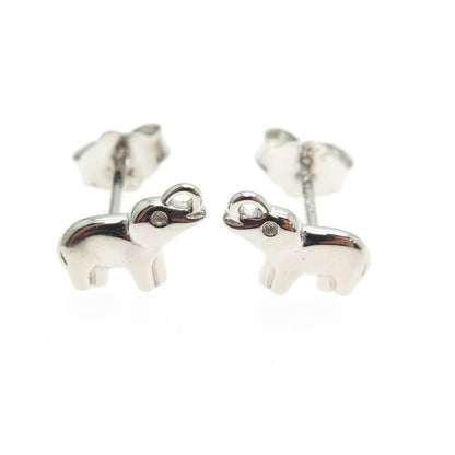 925 Sterling Silver Elephant Stud Earrings