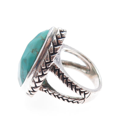 BARSE 925 Sterling Silver Vintage Real Lone Mountain Turquoise Ring Size 6
