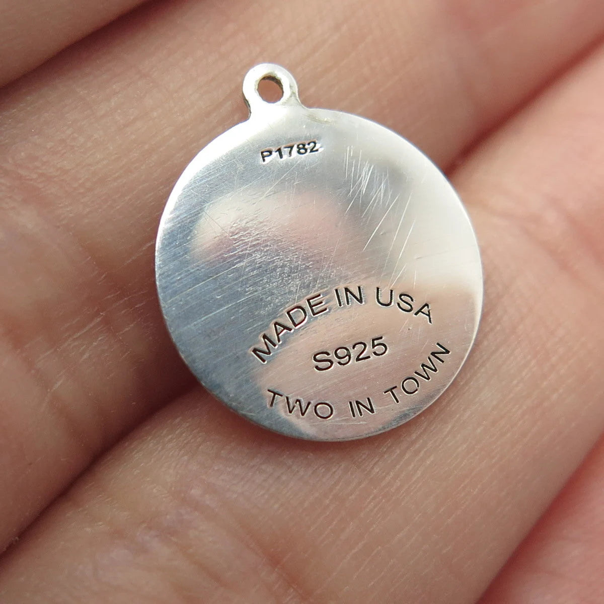 925 Sterling Silver USA Two In Town Rabbit Charm Pendant