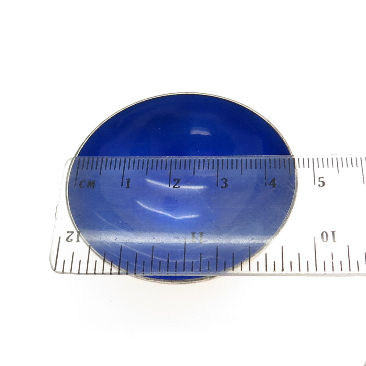 VOLMER BAHNER 925 Sterling Silver Vintage Denmark Guilloche Enamel Blue Bowl