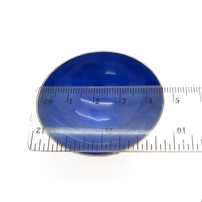 VOLMER BAHNER 925 Sterling Silver Vintage Denmark Guilloche Enamel Blue Bowl