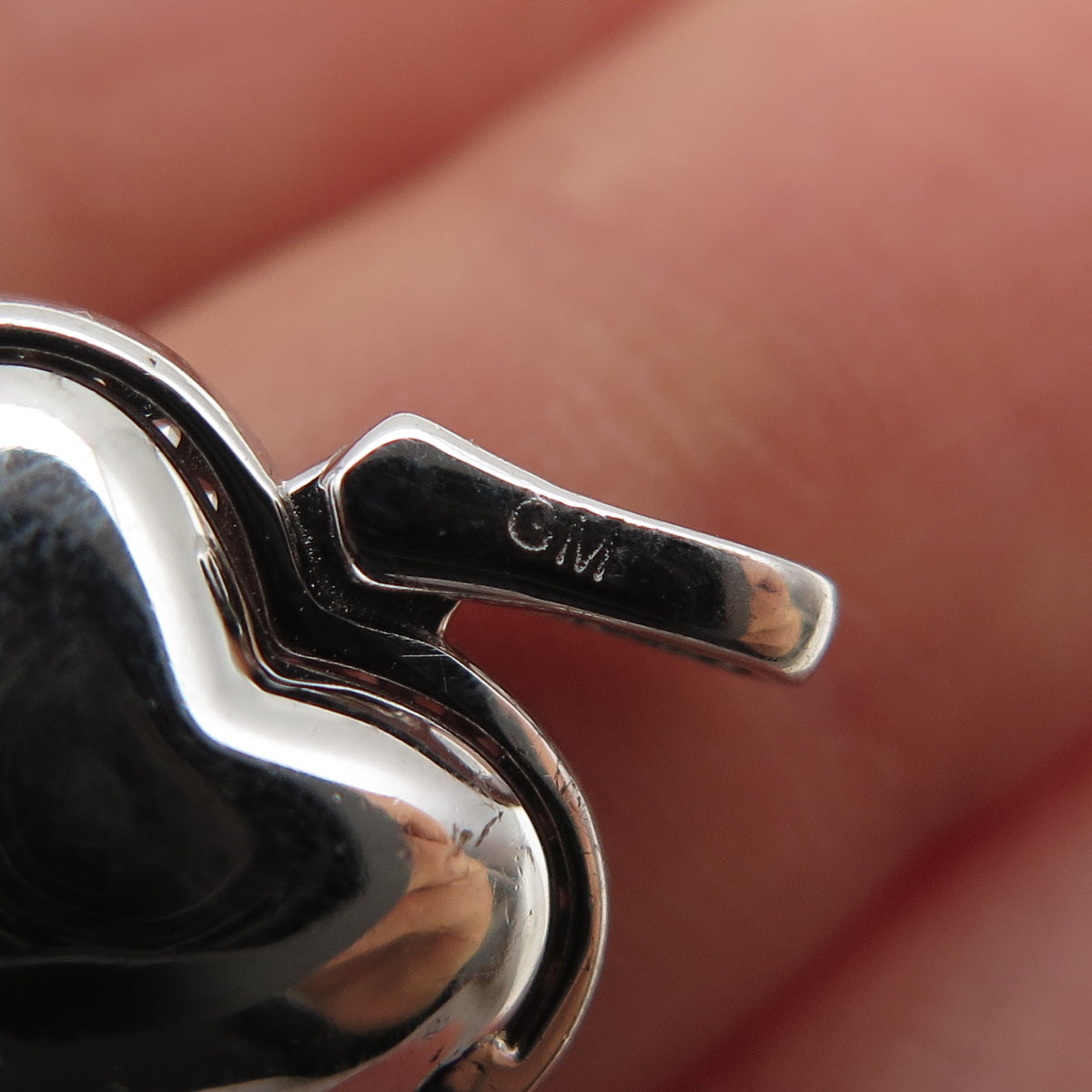 925 Sterling Silver Round-Cut C Z Swirl Heart Mini Charm Pendant