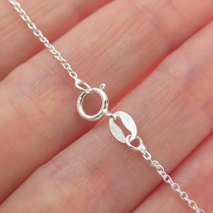 925 Sterling Silver Italy Celtic Symbol Bar Cable Chain Necklace 18"