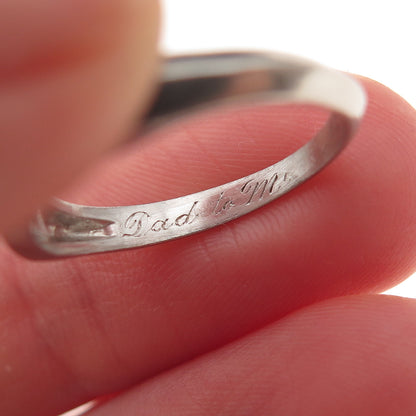 Antique Art Deco Platinum Real Round-Cut Diamond Engraved Ring Size 5.5