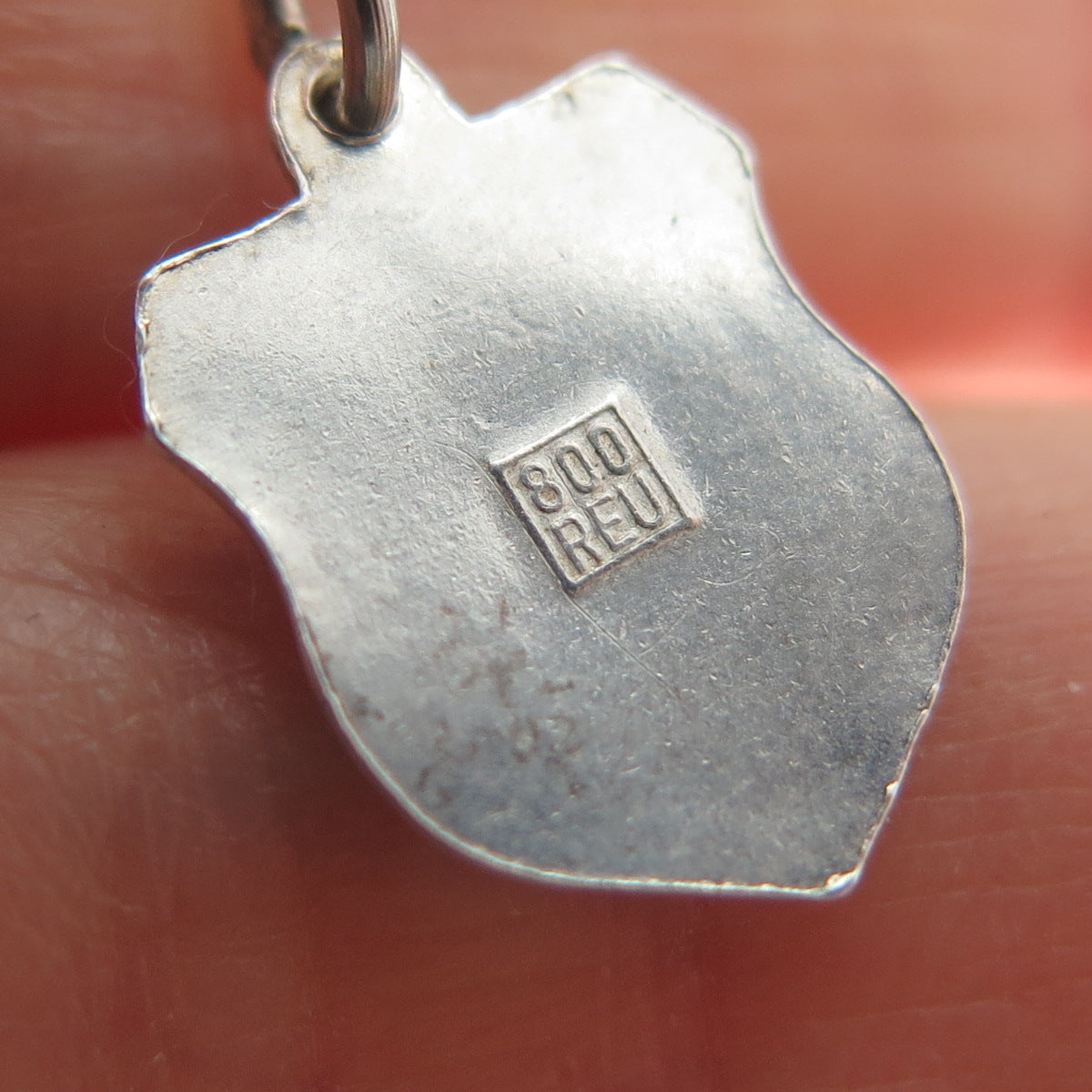 FRITZ REU & CO. 800 Silver Vintage Enamel Koblenz Minimalist Charm Pendant