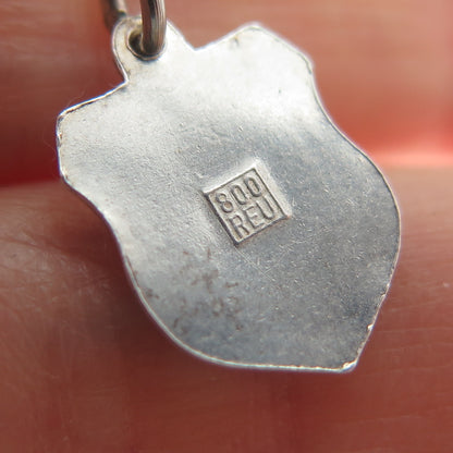 FRITZ REU & CO. 800 Silver Vintage Enamel Koblenz Minimalist Charm Pendant