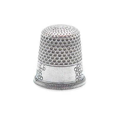 925 Sterling Silver Antique Art Deco Oxidized Thimble Size 6