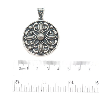 MWS Mark Wasserman Samara Sterling Silver Vintage Mexico Flower Oxidized Pendant